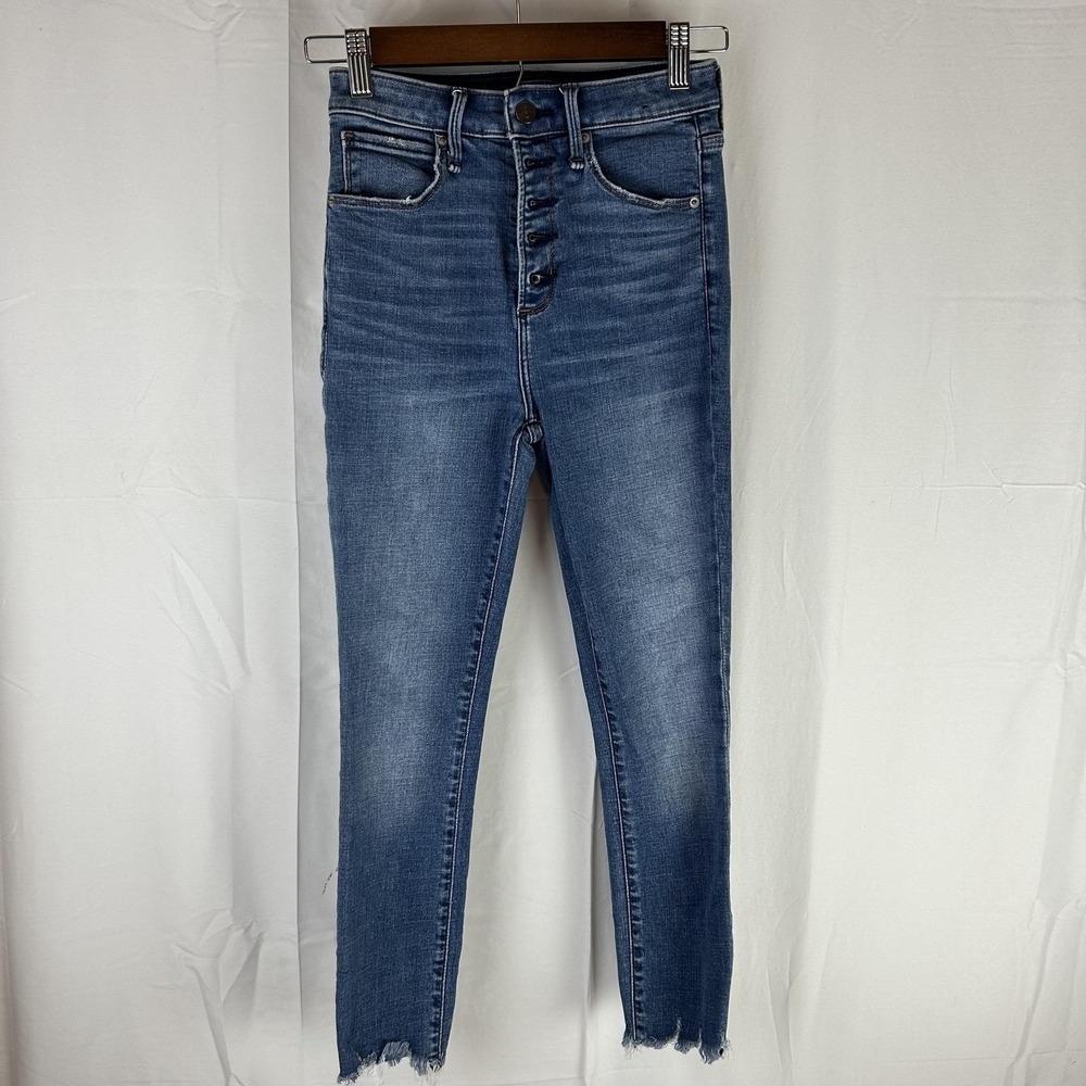 Abercrombie Fitch Jeans Womens 25 Simone‎ High Rise Ankle Button Fly Raw Hem